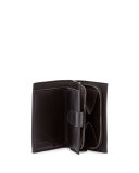 Small French Woven Bi-Fold Wallet, Black