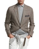 Deconstructed Prince of Wales Sport Jacket, Brown