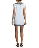 Sashka Cap-Sleeve Tunic Dress, Navy Cc