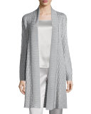 Tile Lattice Knit Artisan Cardigan, Oyster