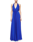 Georgina Halter V-Neck Maxi Dress