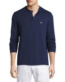 Textured Henley T-Shirt, Cosmos/Ocean