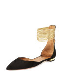 Hello Lover Ankle-Strap Flat, Black