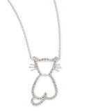 Pave Diamond Cat Pendant Necklace