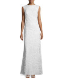 Sleeveless Lace Column Gown 