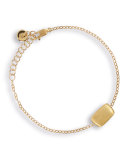 Delicati 18K Gold Flat Rectangle Bead Bracelet