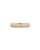 Quatre Follies 18k Yellow/White Gold Diamond Band Ring, Size 4.75