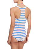 Cayman Striped Tankini Swim Top with Bandeau