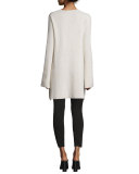 Ribbed Wool-Blend V-Neck Tunic, Tusk