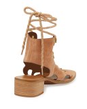 Edna Suede Lace-Up Sandal, Cipria