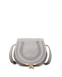 Marcie Small Leather Crossbody Bag, Gray