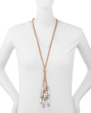 Daniela Leather Strand Necklace with Baroque Pearls