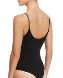 Sleeveless Ribbed Cami Bodysuit, Black