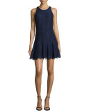 Adisa Sleeveless Lace Fit & Flare Dress, Navy Blue