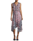 Lota Patchwork-Print Midi Dress