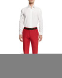 Chinolino Linen-Blend Trousers, Red