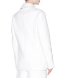 Double-Breasted Pea Coat, Chalk