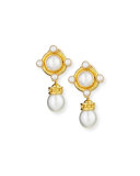 18k Pearl Earrings with Detachable Drop