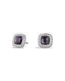 Albion Stud Earrings with Black Orchid and Diamonds