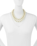 pearly two-strand necklace, cream