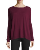 Cashmere Lace-Up Pleat Back Sweater