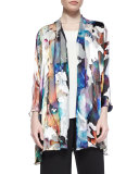 Hand-Painted Silk-Blend Devore Cardigan 