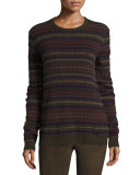 Loden Fair Isle Crewneck Cashmere Sweater