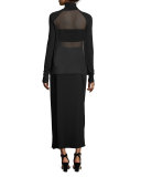 Anneliese Long Cady Skirt, Black