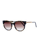 Axxxexxxy Butterfly Sunglasses, Dark Brown Havana