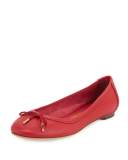 Enea Leather Ballerina Flat, Pamplona Red