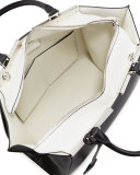 3 Jours Leather Satchel Bag, Black/White