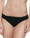 Monique Ruched-Side Swim Bottom, Black