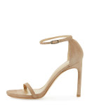 Nudistsong Suede Ankle-Wrap Sandal, Sand