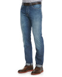 Fine-Gauge V-Neck Sweater, Plum