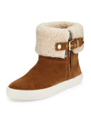 Skillman Fur-Cuff Sneaker, Caramel