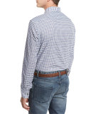 Graph-Check Sport Shirt, Blue/White