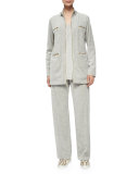 Velour Full-Length Jog Pants, Plus Size 