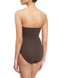 Fringe-Front Bandeau One-Piece Swimsuit