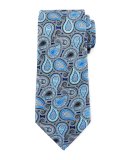 Layered Paisley Pine Tie, Blue