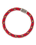 Men's Classic Chain Multicolor Cord Bracelet, Red