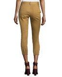 Dune Cropped Stretch-Cuff Cargo Pants, Beige