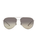 Francisco Polarized Aviator Sunglasses, Silver