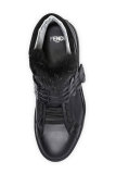 Croc-Strap Leather High-Top Sneaker, Black