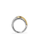Labyrinth Single-Loop Ring with Diamonds and Gold