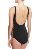 Ring-Chain One-Piece Swimsuit