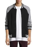 Arden Varsity Jacket, Black/Gray