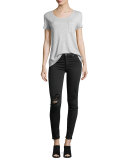 Nico Distressed Mid-Rise Skinny Jeans, Ravage