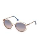 Degrade Leopard-Print Sunglasses, Brown