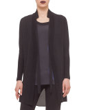 Circle-Print Crepe-Back Cardigan
