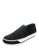 Men's Leather Slip-On Sneaker, Black